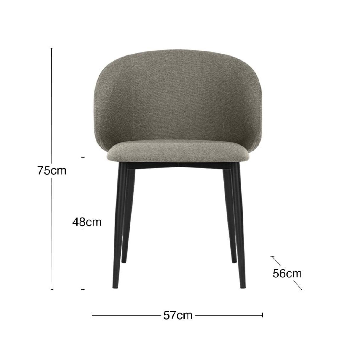 Cameron Dining Chair, Specked Grey Sustainable Fabric & Black – image 8
