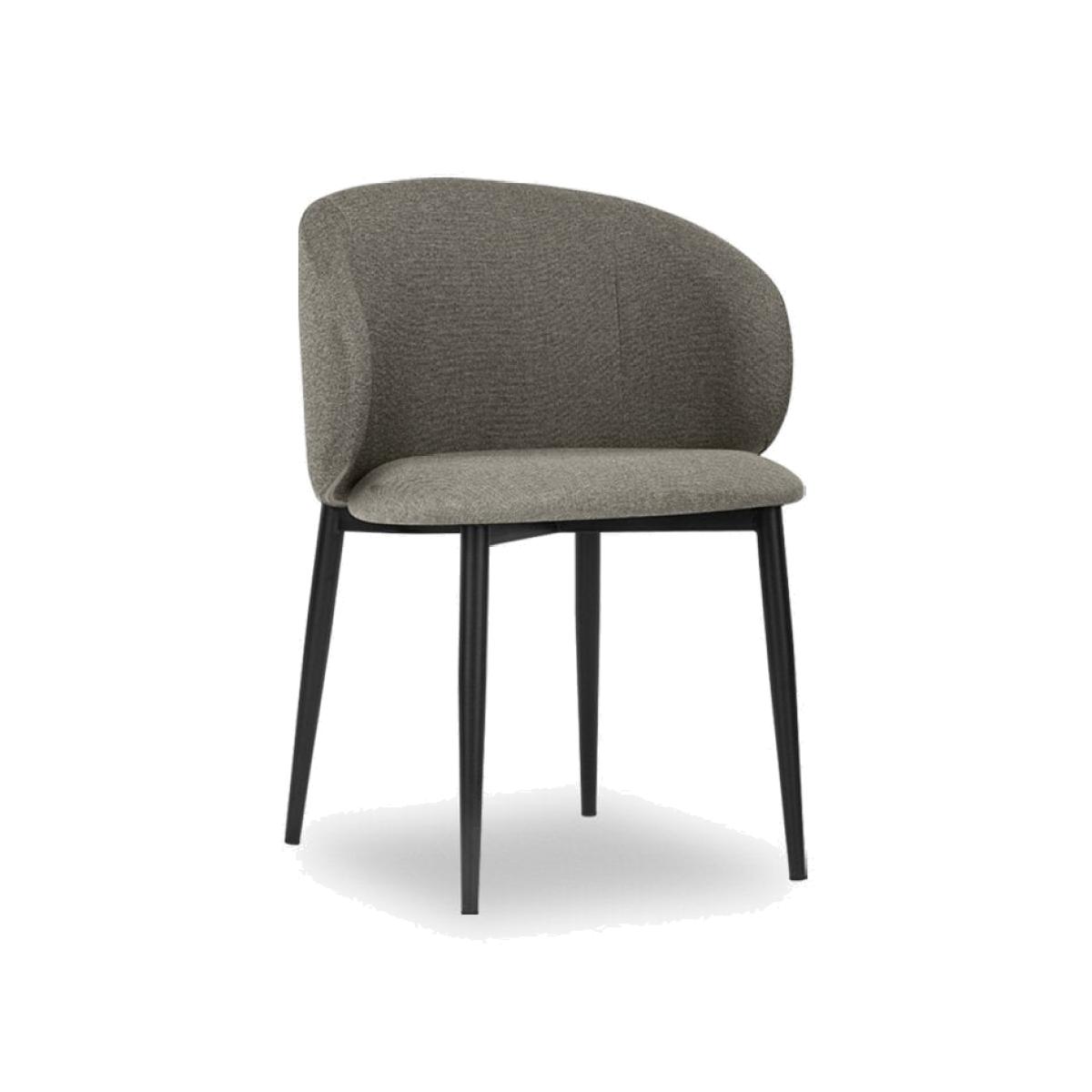 Cameron Dining Chair, Specked Grey Sustainable Fabric & Black – image 1
