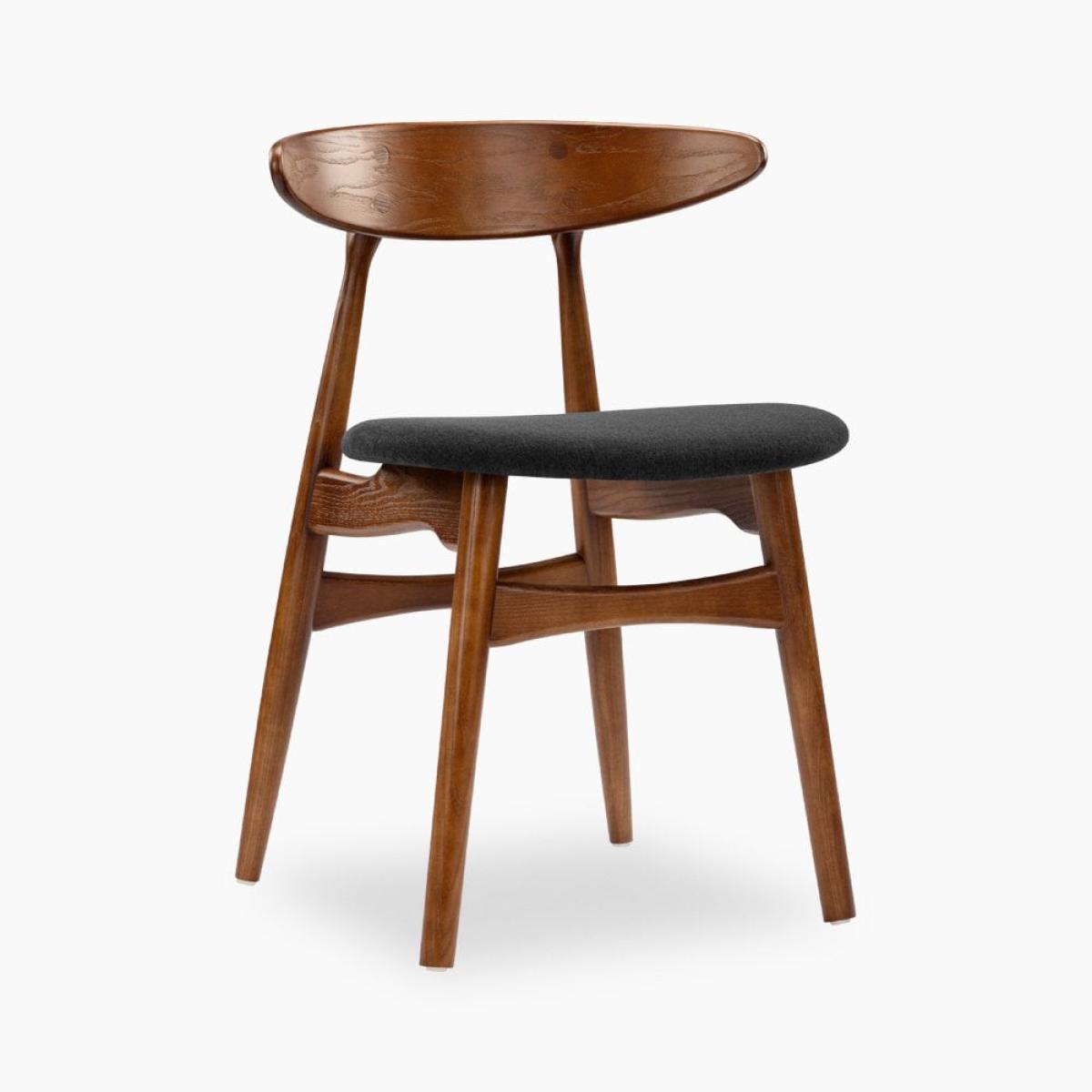 Malmros Dining Chair, Dark Grey & Walnut – image 2