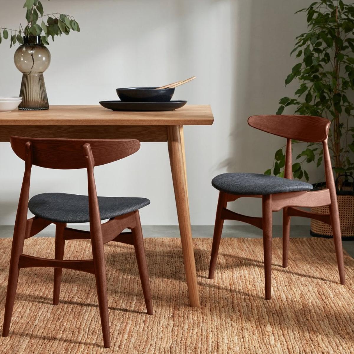 Malmros Dining Chair, Dark Grey & Walnut – image 3