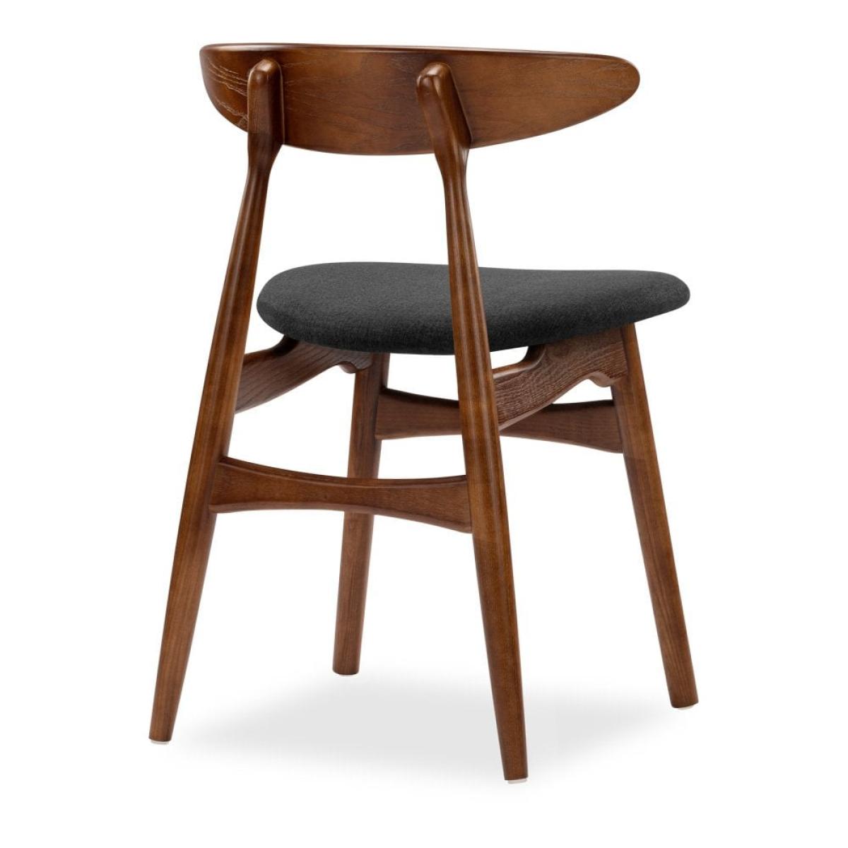 Malmros Dining Chair, Dark Grey & Walnut – image 6