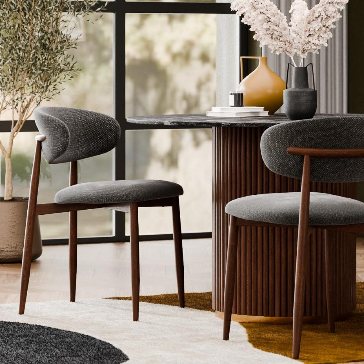 £20 Off Halston Dining Chair, Speckled Grey Sustainable Fabric – image 2