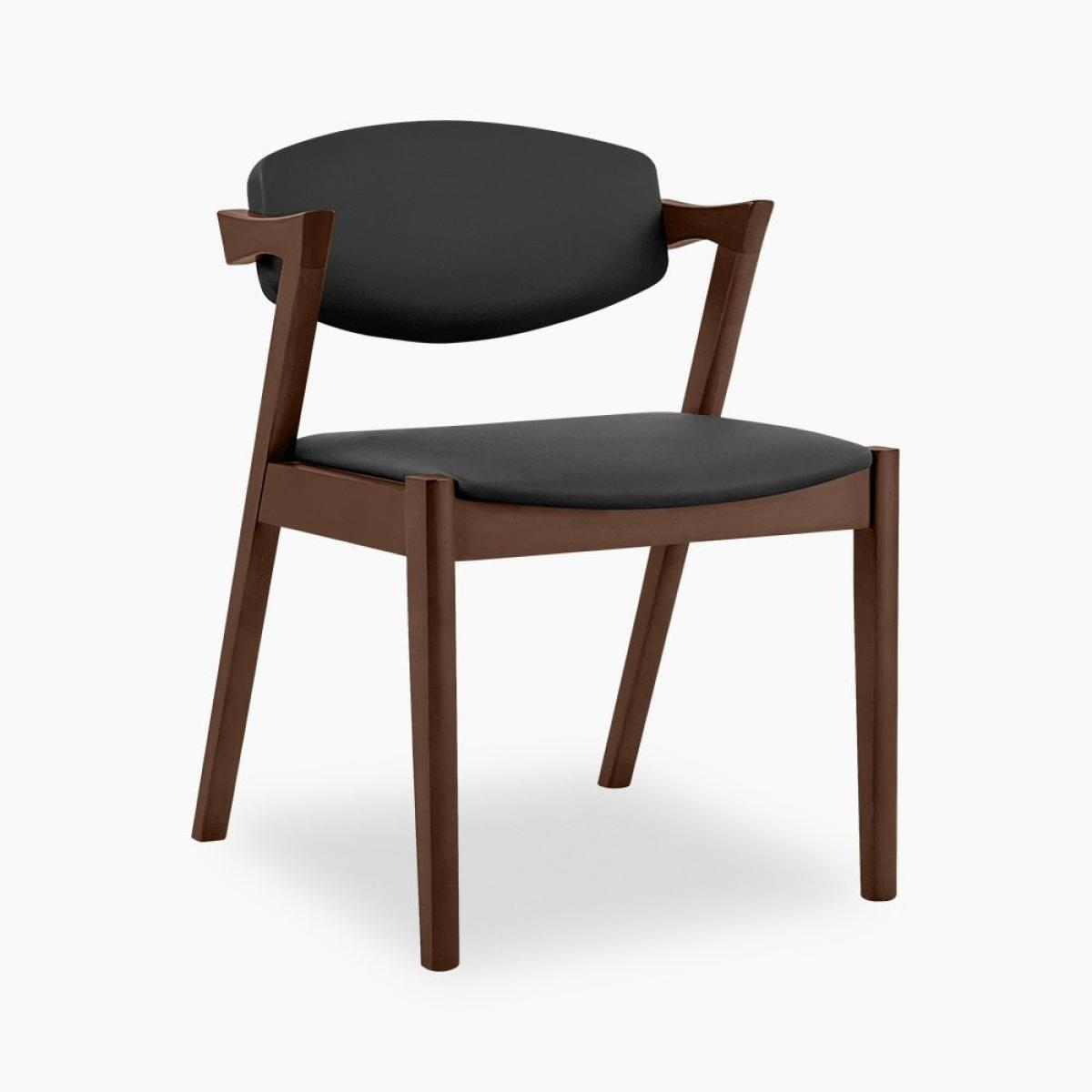 Ottis Wooden Carver Dining Chair, Black & Walnut – image 2