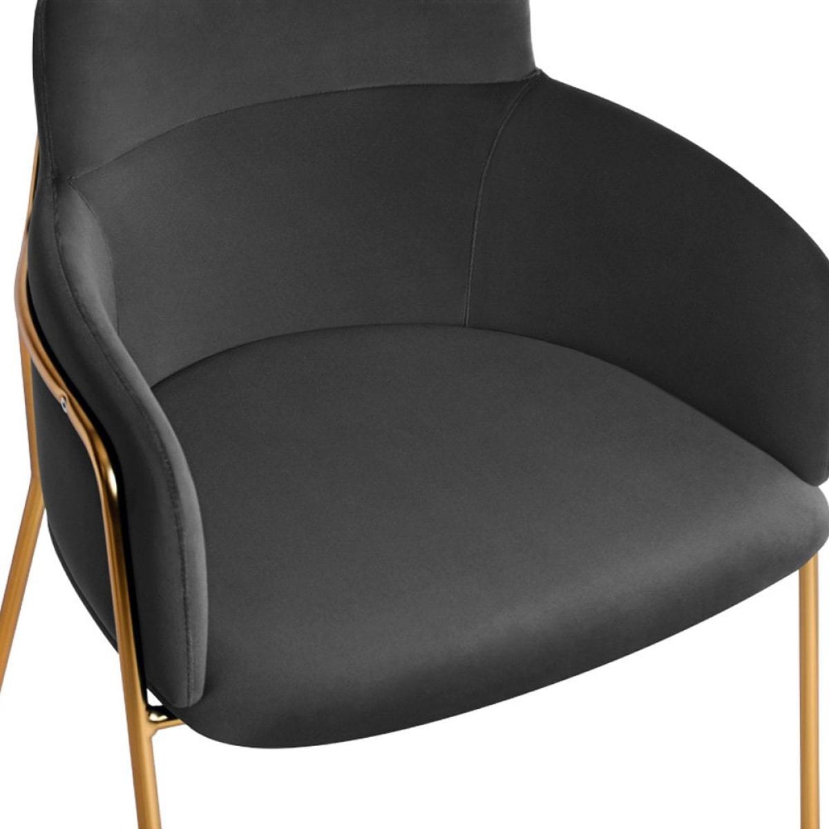 Harriet Carver Dining Chair, Midnight Grey Recycled Velvet – image 8