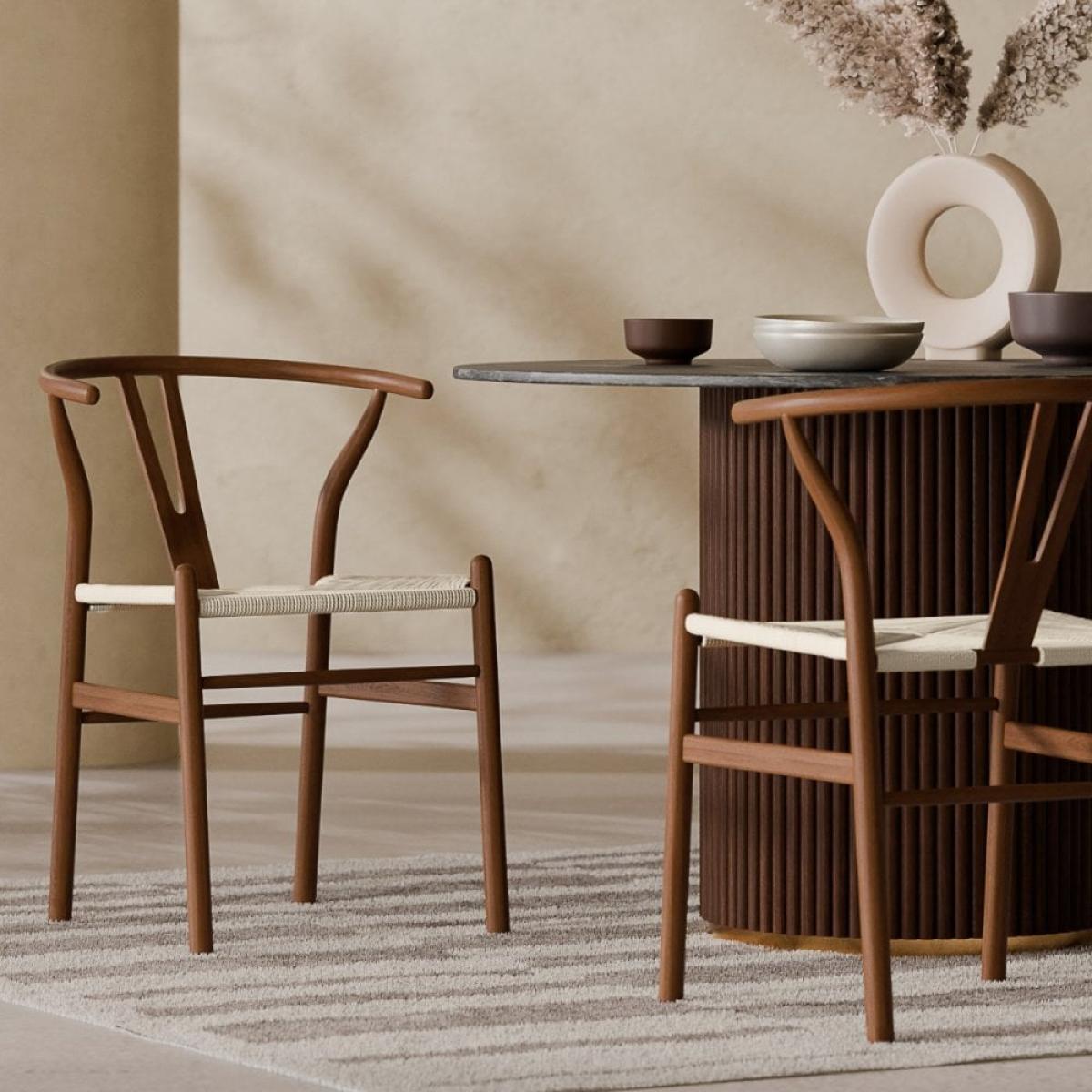 £10 Off Wish Wooden Dining Chair, Natural Weave & Light Walnut – image 2