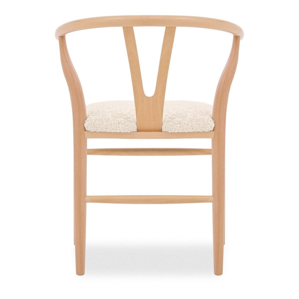 Wish Wooden Chair, Ivory White Boucle & Natural – image 4