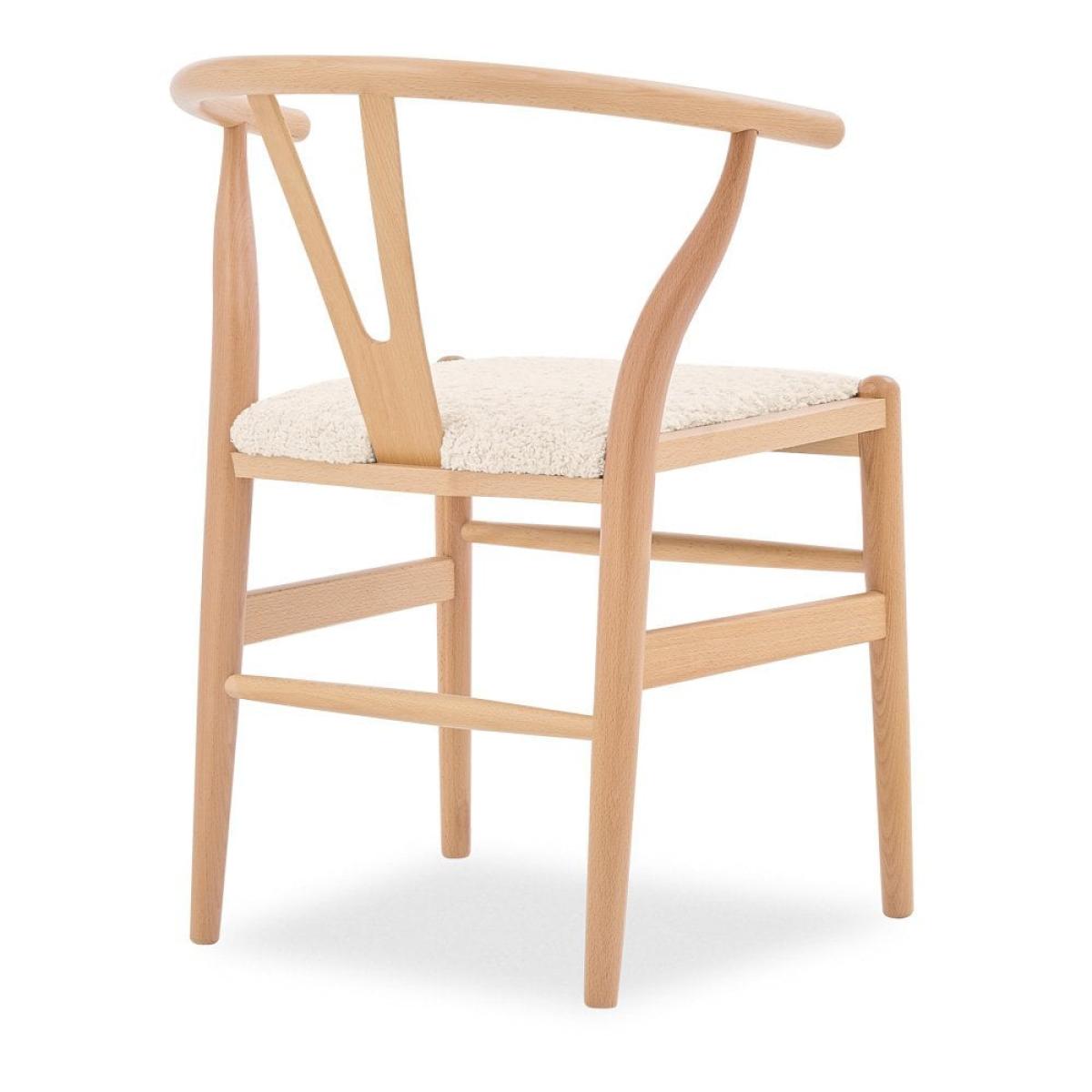 Wish Wooden Chair, Ivory White Boucle & Natural – image 5