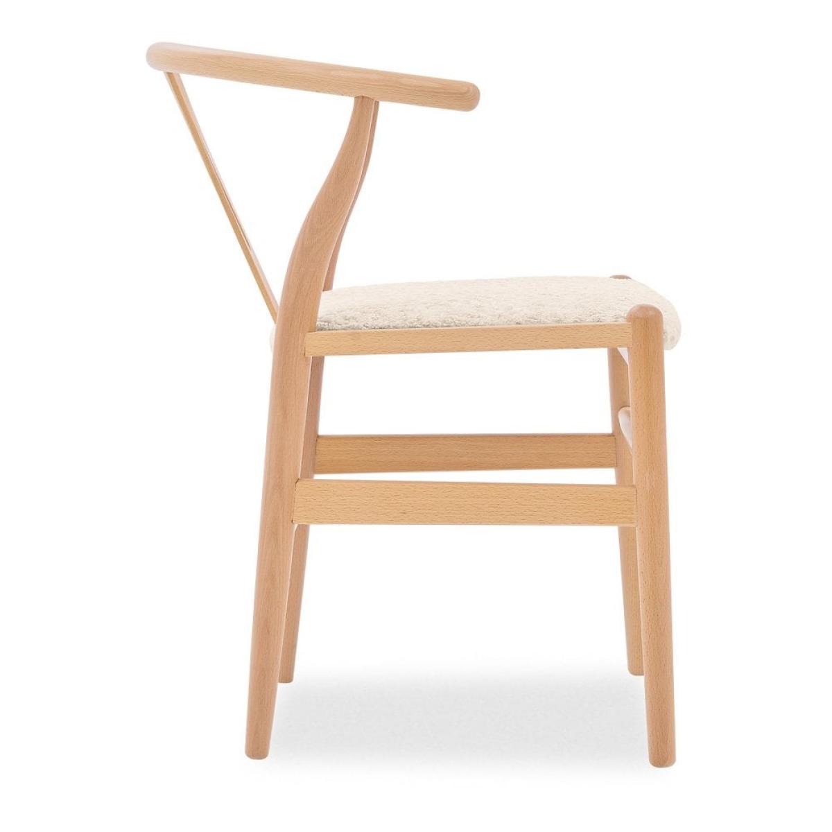 Wish Wooden Chair, Ivory White Boucle & Natural – image 6