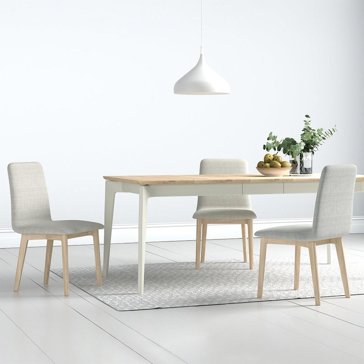 Mabel Set of 2 Fabric Dining Chairs, Natural – image 2