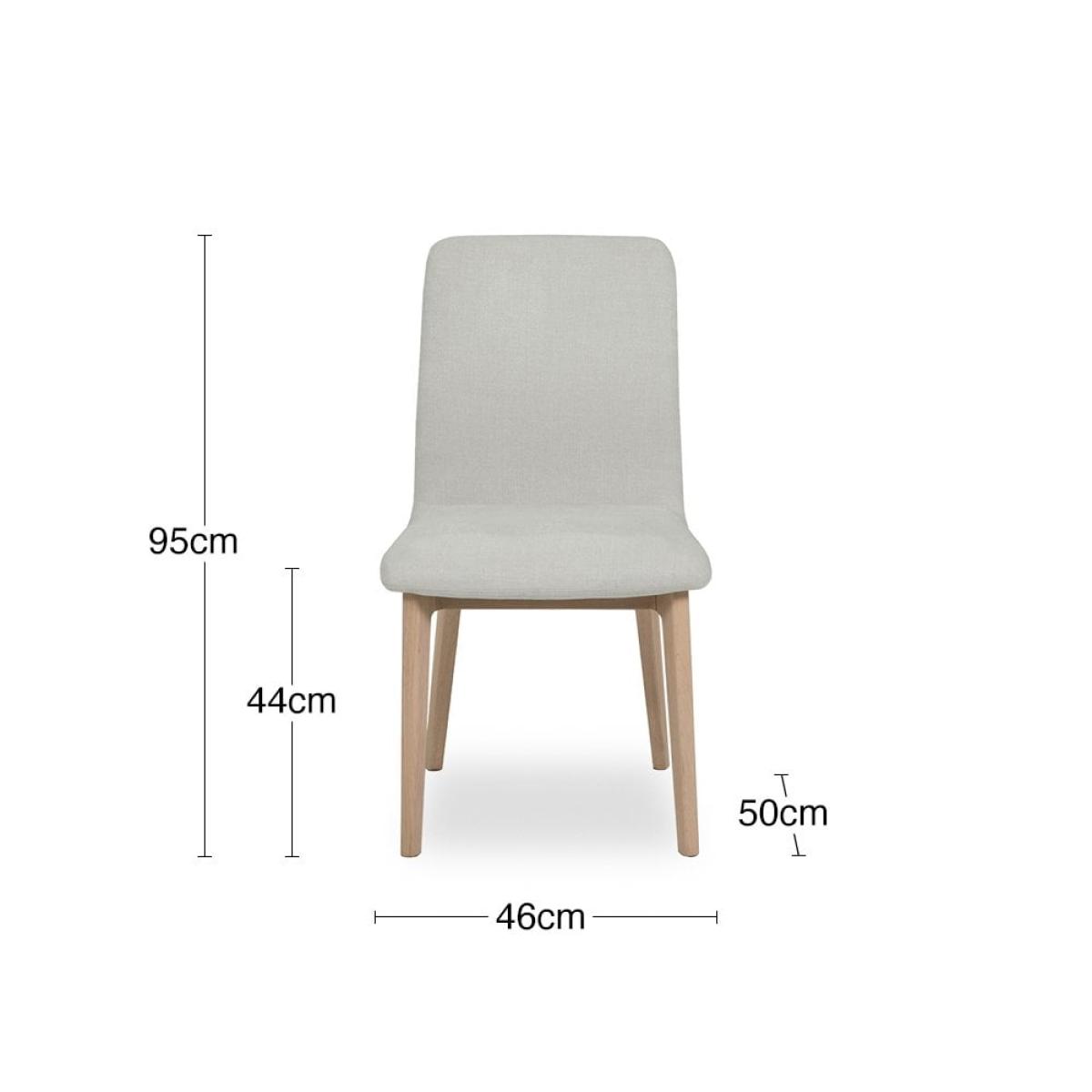 Mabel Set of 2 Fabric Dining Chairs, Natural – image 7