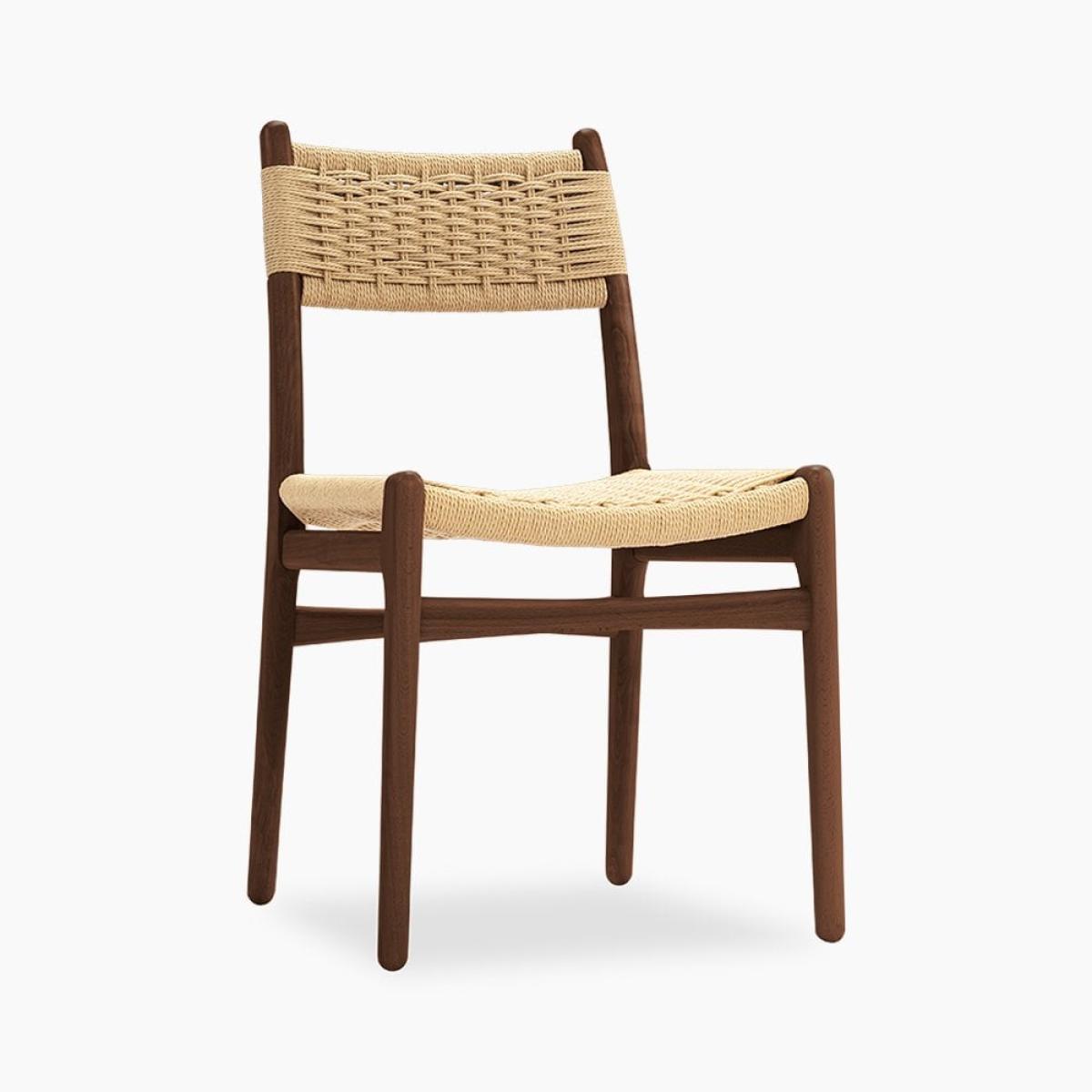 Alma Dining Chair, Natural Weave & Walnut – image 2