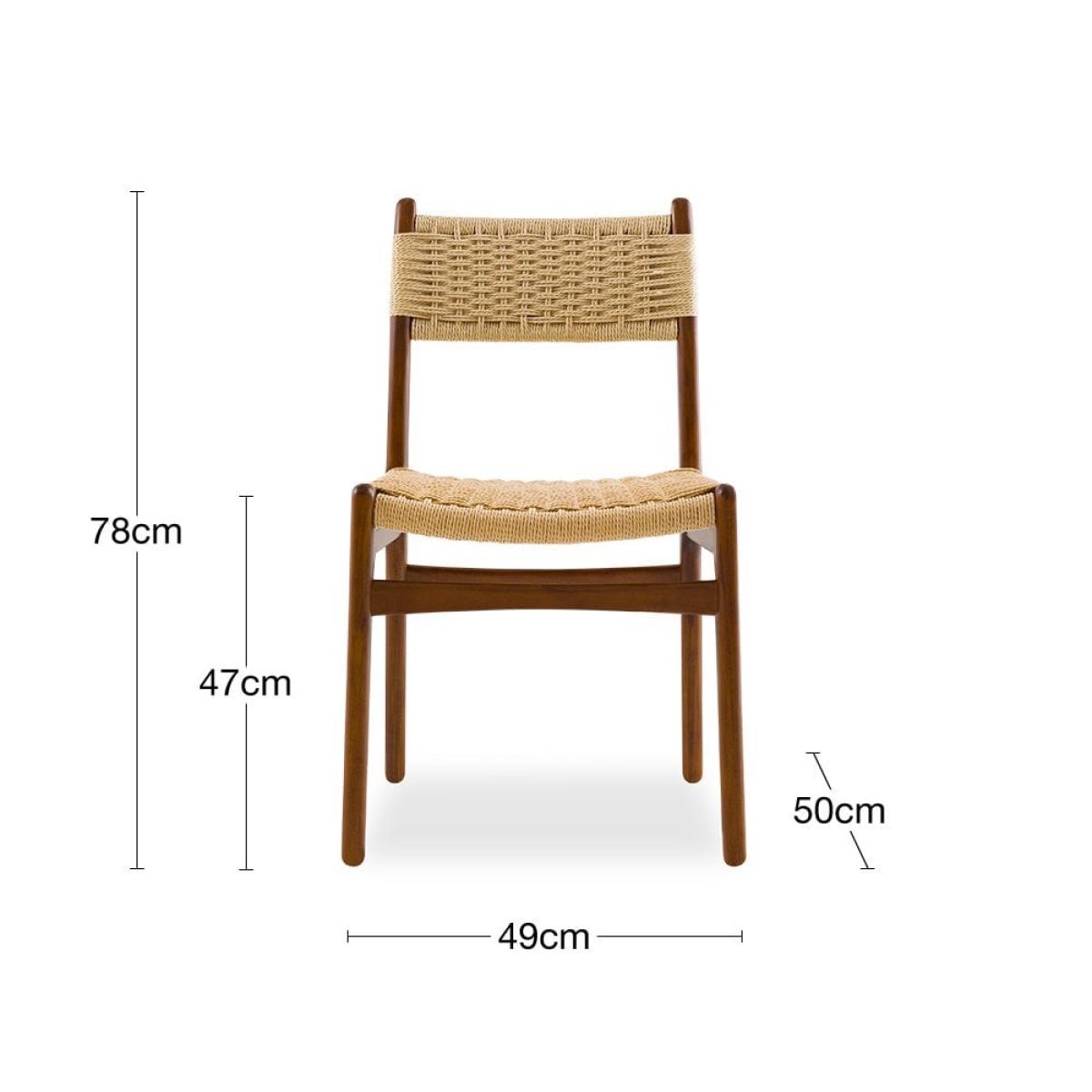 Alma Dining Chair, Natural Weave & Walnut – image 9