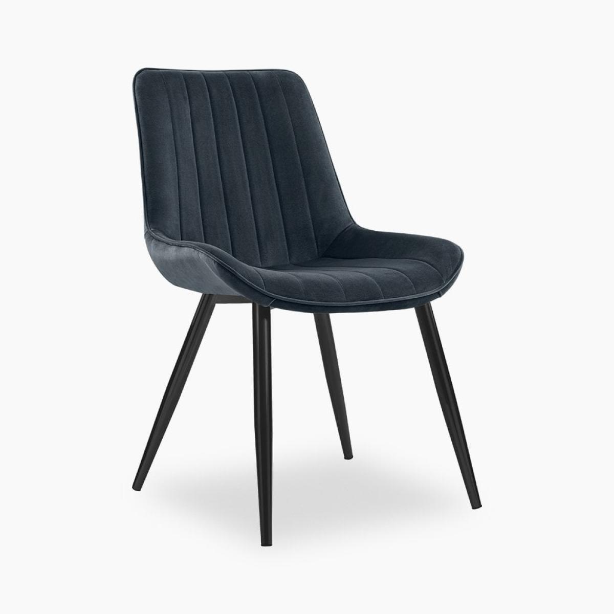 Taylor Dining Chair, Ink Grey Sustainable Velvet & Black – image 2