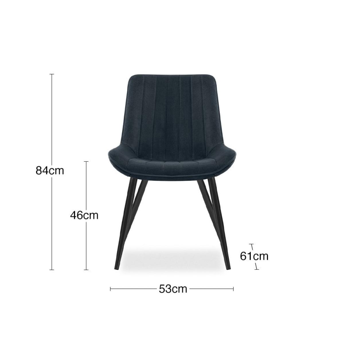 Taylor Dining Chair, Ink Grey Sustainable Velvet & Black – image 9
