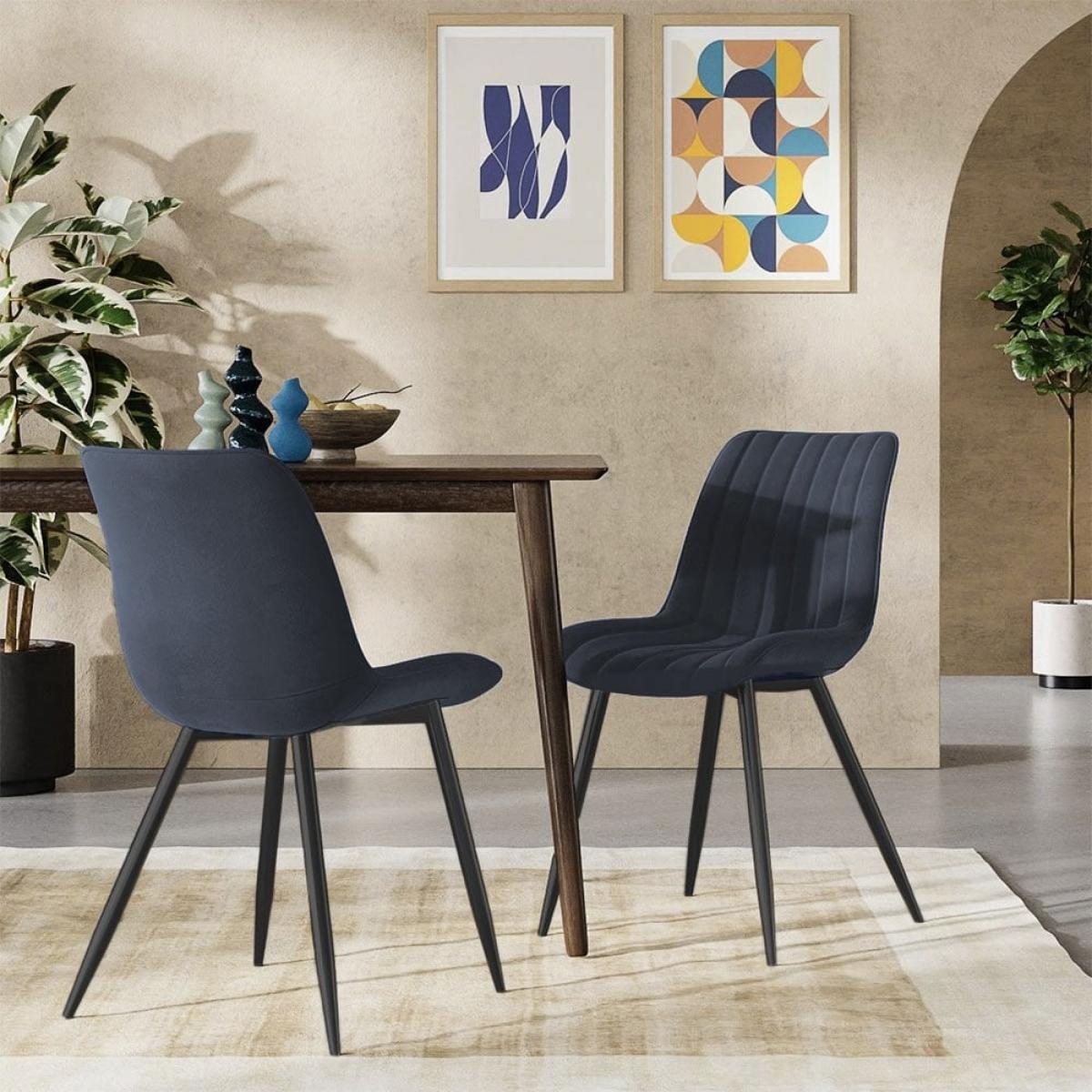 Taylor Dining Chair, Ink Grey Sustainable Velvet & Black – image 1