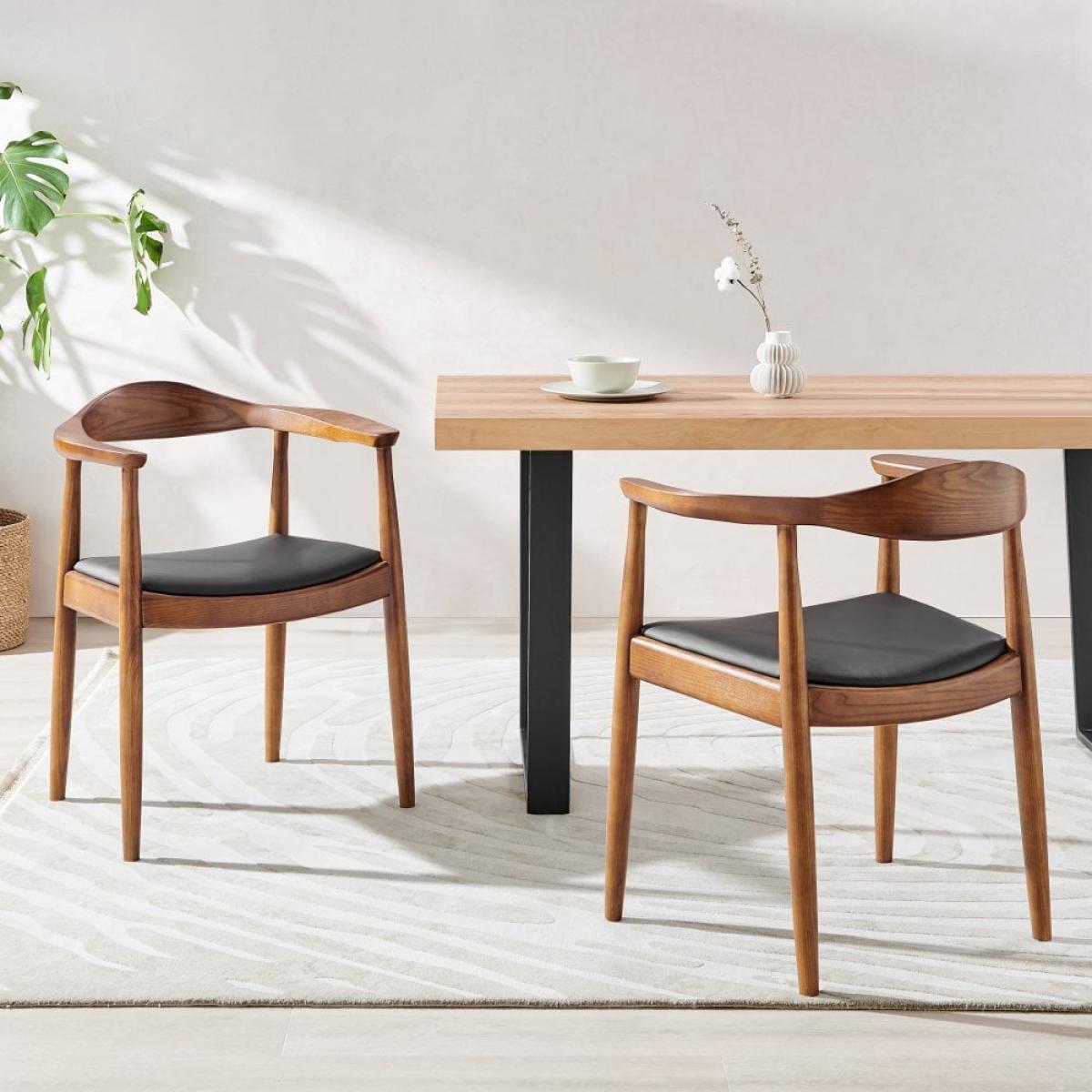 Otto Dining Chair, Black & Walnut Ash – image 2