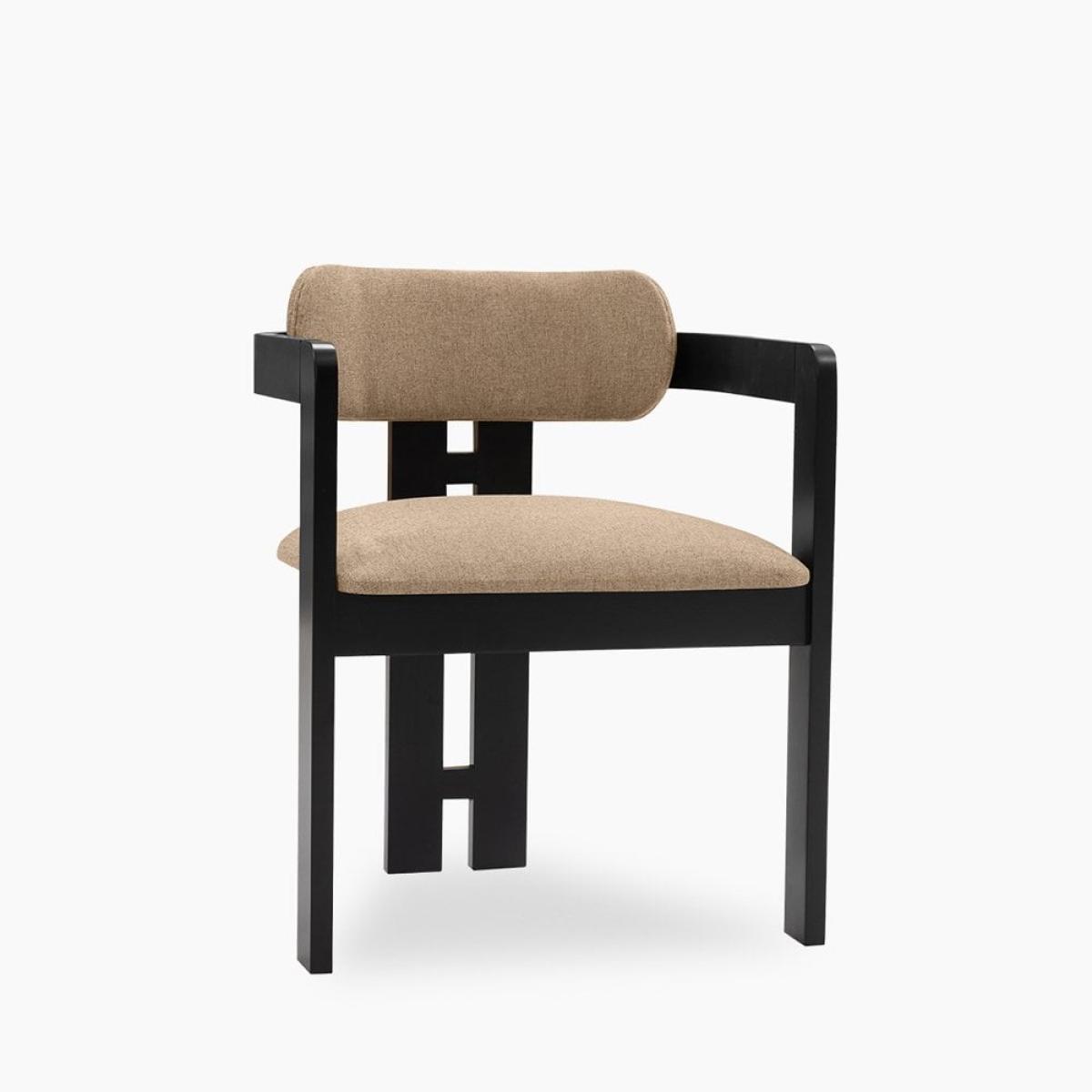 Hallie Carver Dining Chair, Latte Sustainable Fabric – image 2