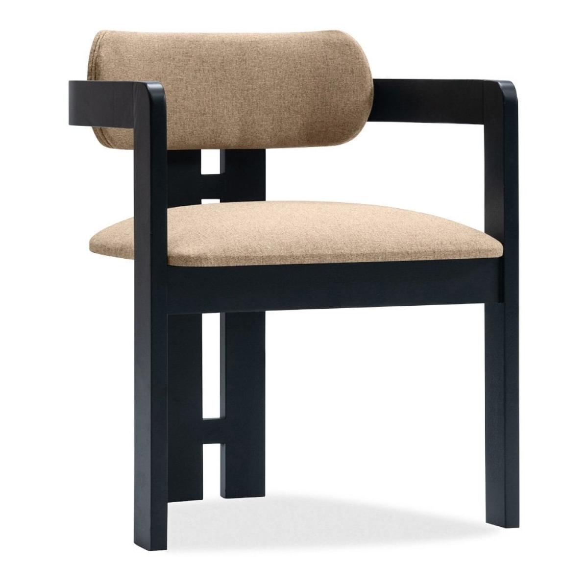 Hallie Carver Dining Chair, Latte Sustainable Fabric – image 5