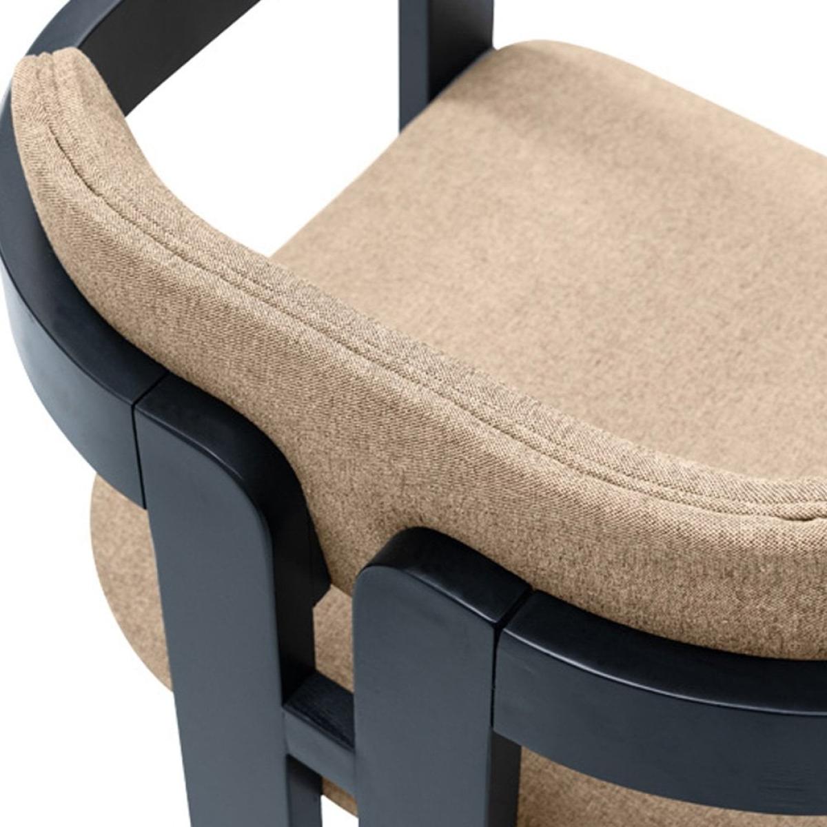 Hallie Carver Dining Chair, Latte Sustainable Fabric – image 9