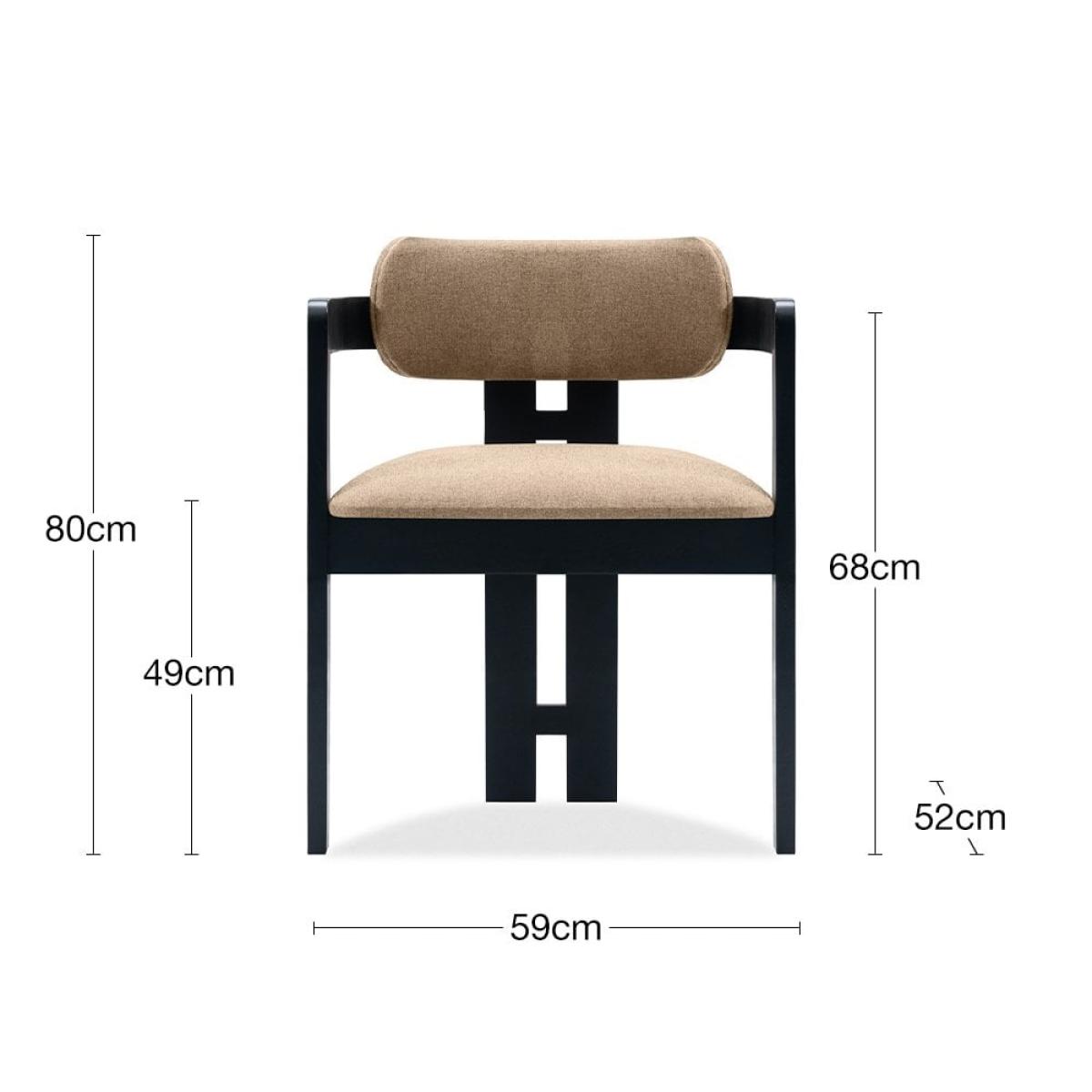 Hallie Carver Dining Chair, Latte Sustainable Fabric – image 10