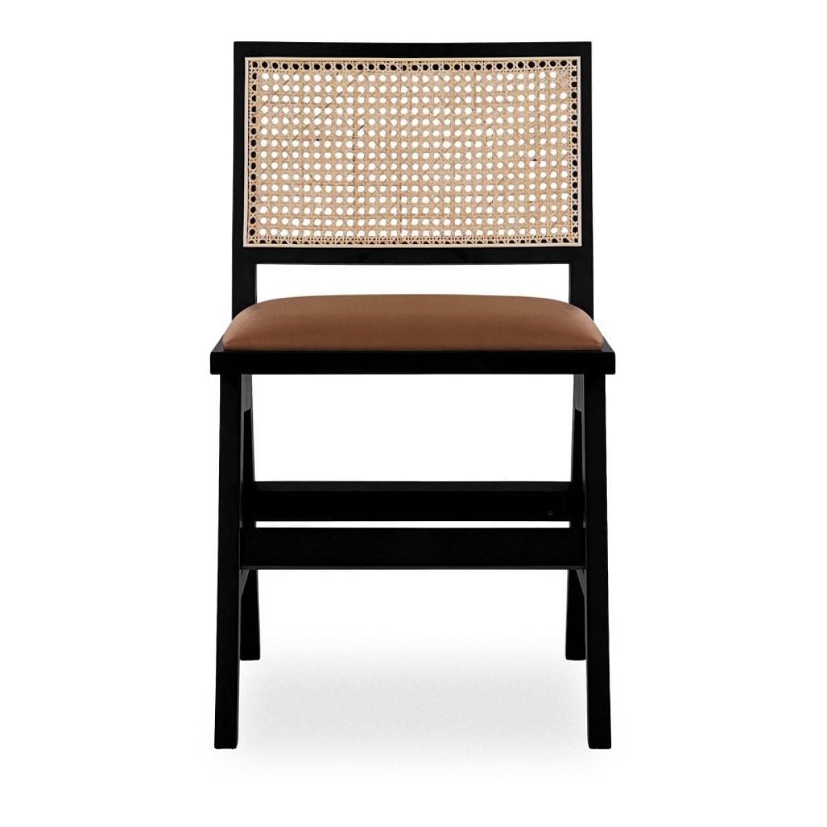 Cleo Wooden Dining Chair, Tan & Black – image 3
