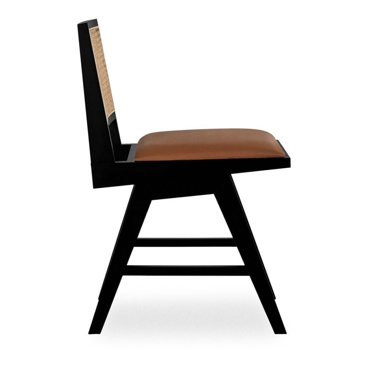 Cleo Wooden Dining Chair, Tan & Black – image 4