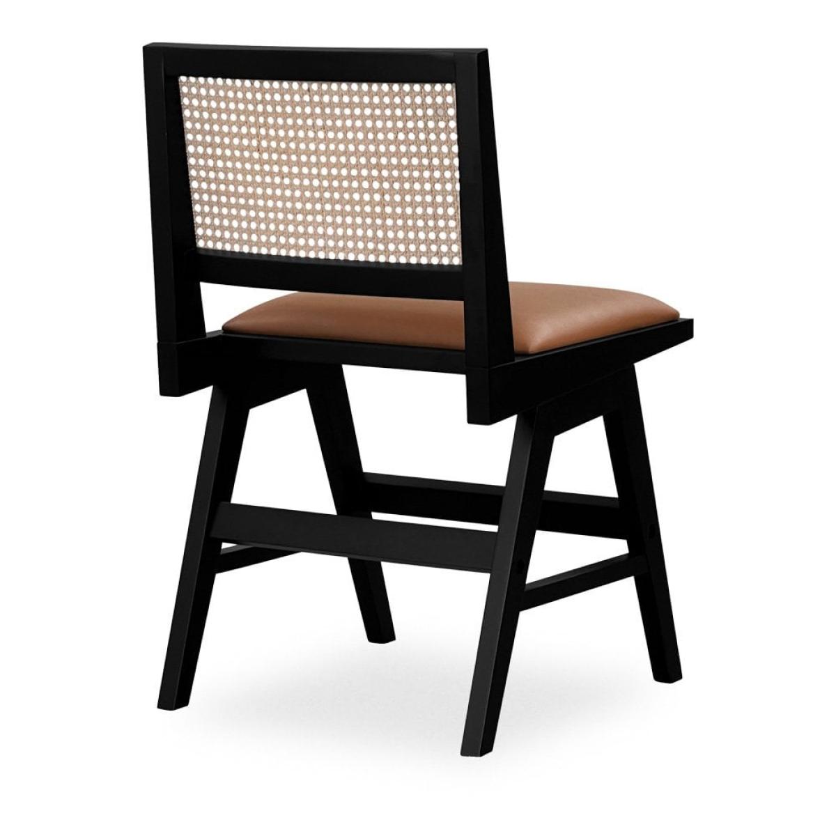 Cleo Wooden Dining Chair, Tan & Black – image 5