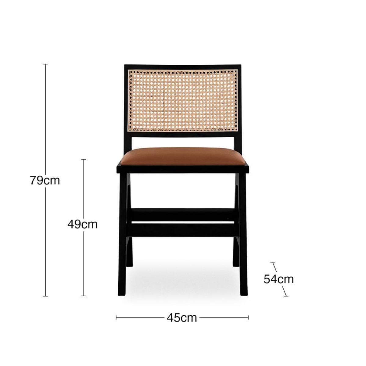 Cleo Wooden Dining Chair, Tan & Black – image 7