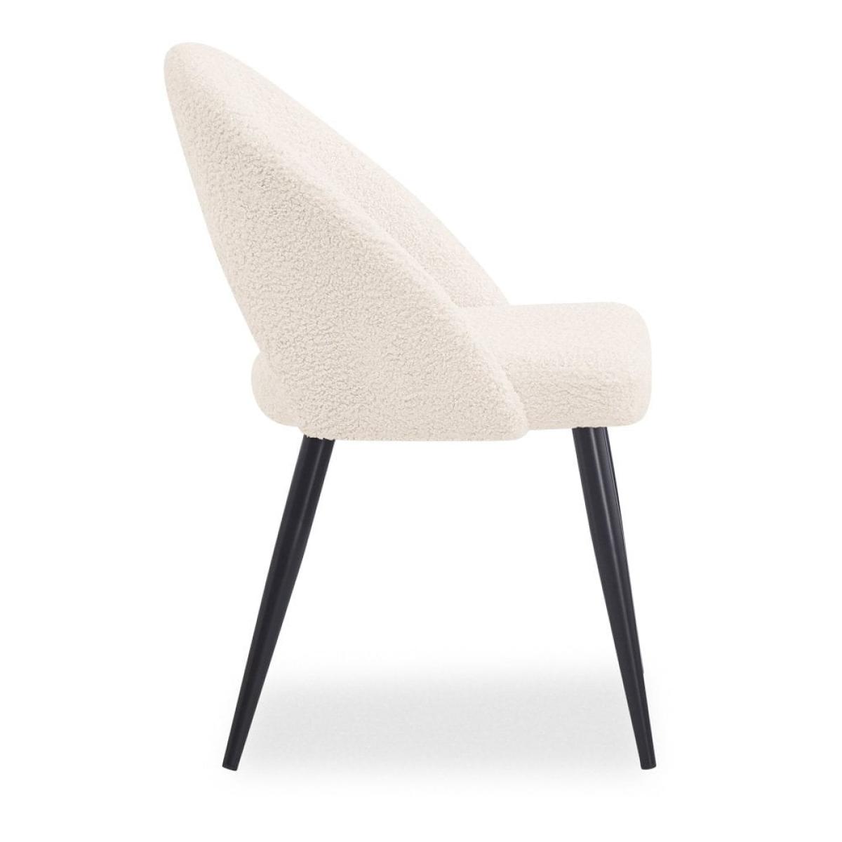 Lucille Dining Chair, Ivory White Boucle – image 4