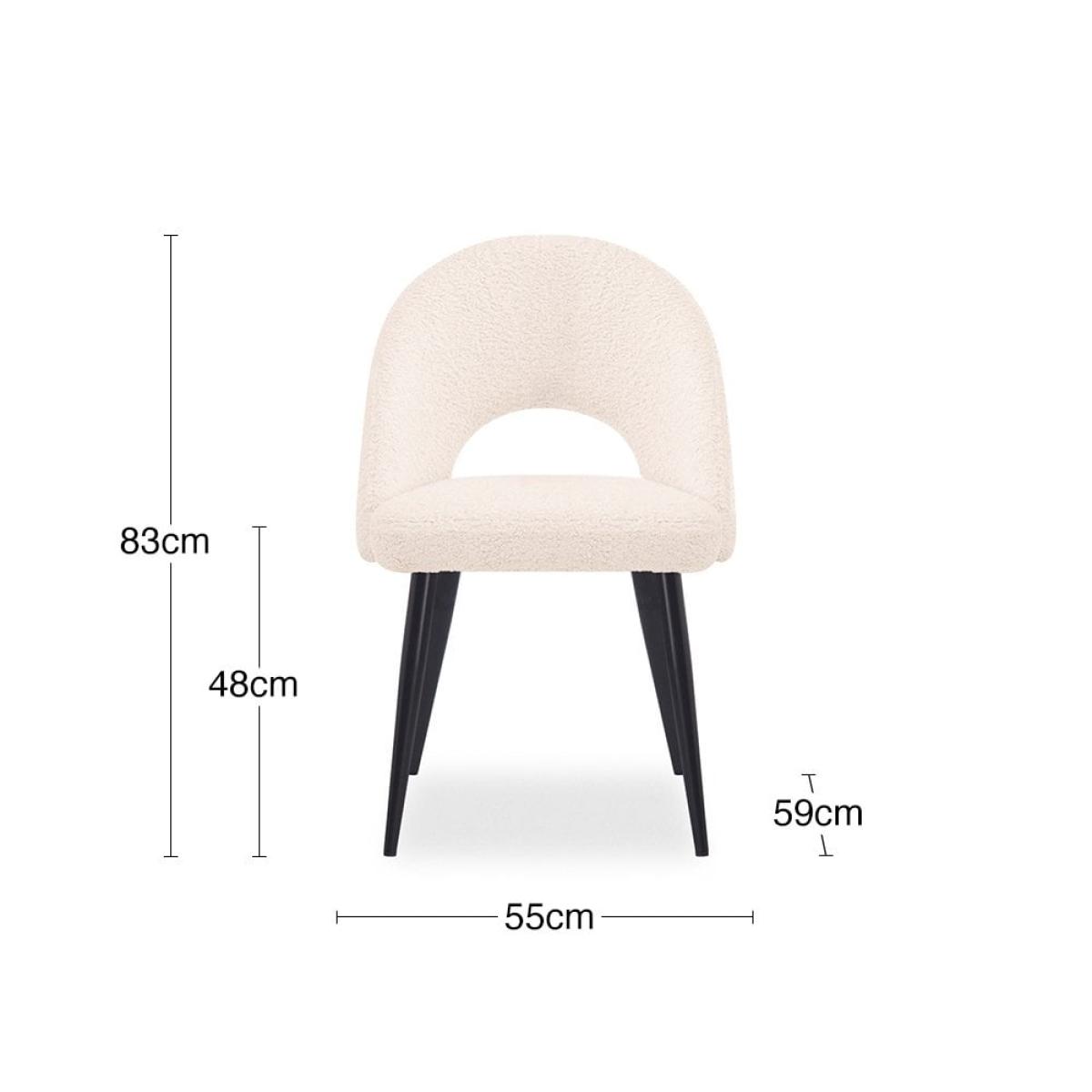 Lucille Dining Chair, Ivory White Boucle – image 8