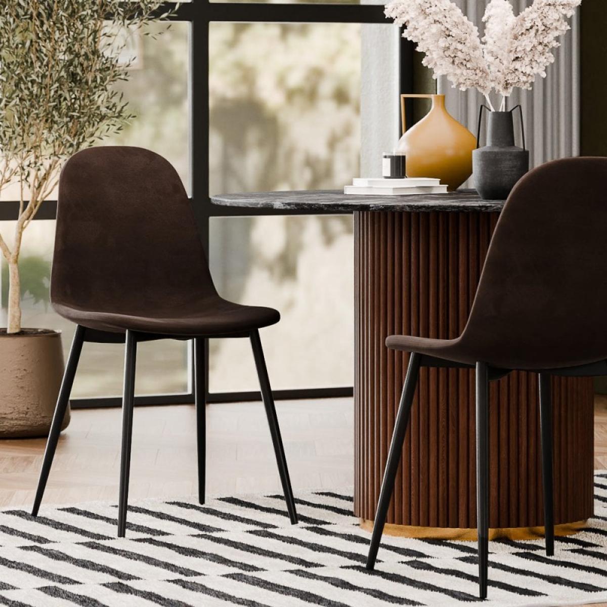 Rayner Dining Chair, Mocha Brown Sustainable Velvet – image 2