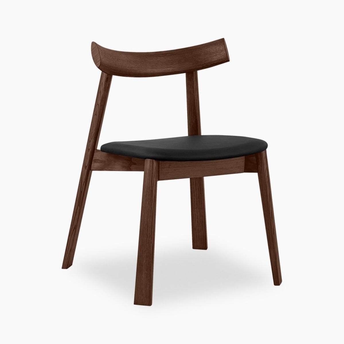 Clyde Wooden Dining Chair, Black & Walnut – image 2