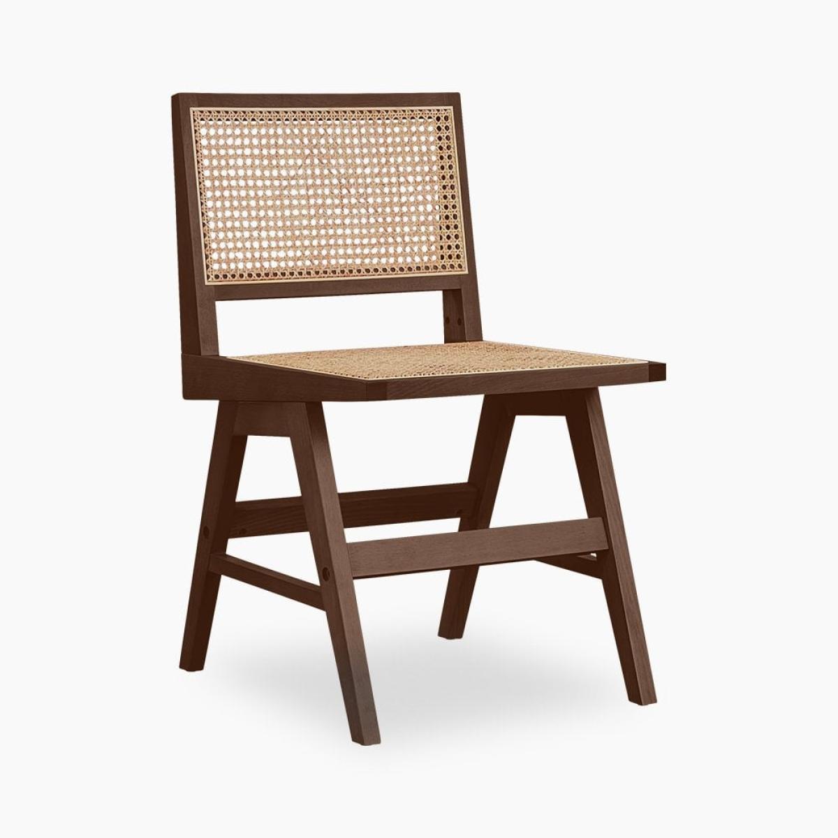 Cleo Wooden Dining Chair, Cane & Walnut – image 2