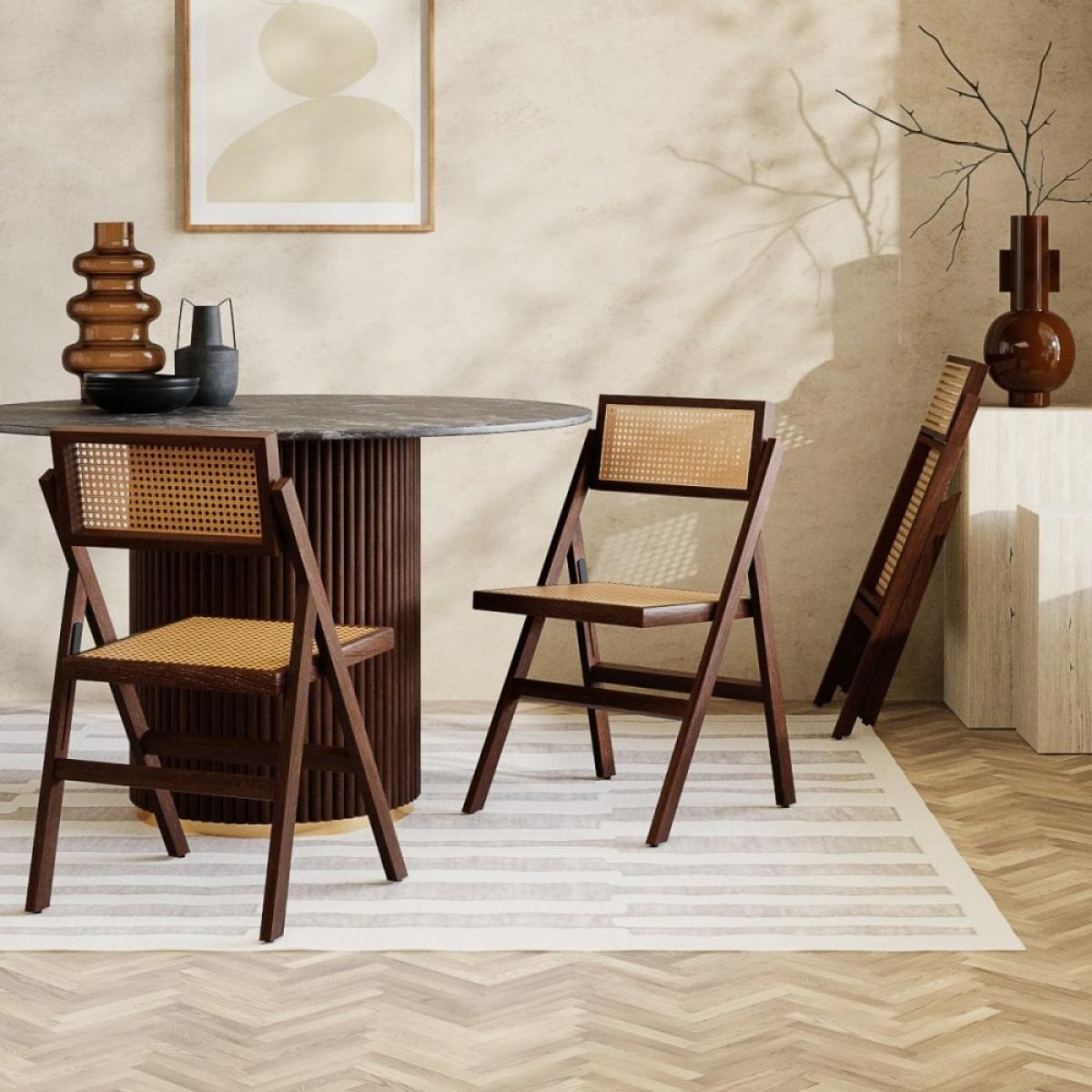 £10 Off Palmer Wooden Folding Dining Chair, Dark Walnut – image 1