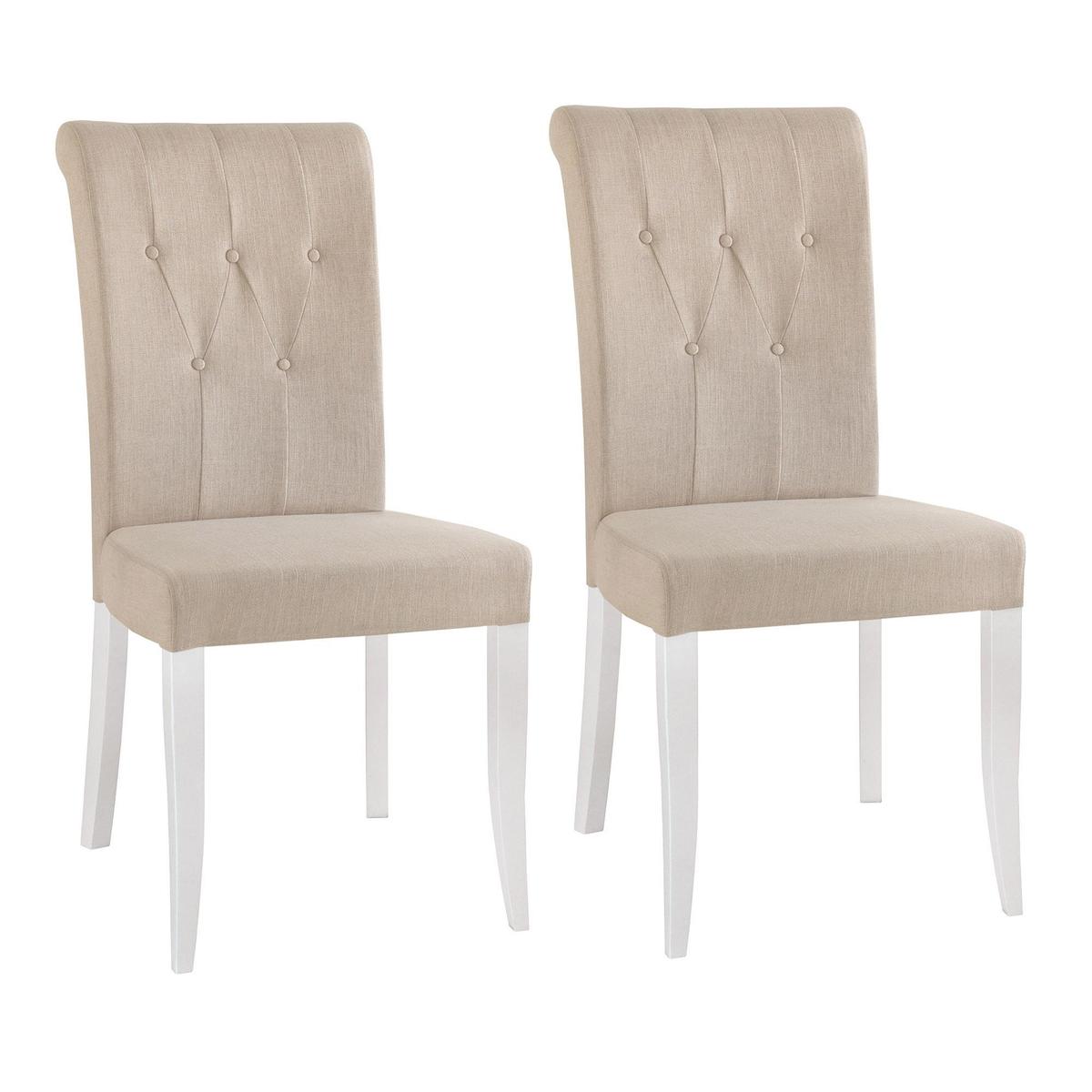 Eaton Two Tone Upholstered Pair of Dining Chairs Sand – image 2