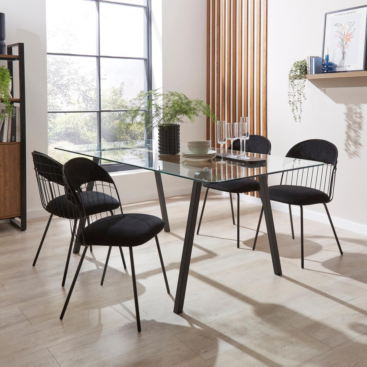Marcela Set of 2 Chairs, Black Velvet Black Velvet – image 2