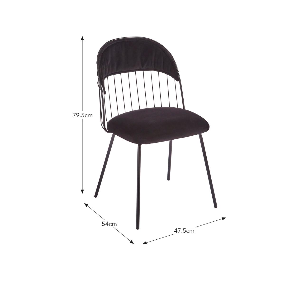 Marcela Set of 2 Chairs, Black Velvet Black Velvet – image 7