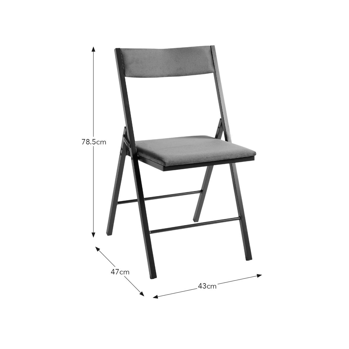 Emily Folding Dining Chair, Velvet Bottle (Green) – image 6