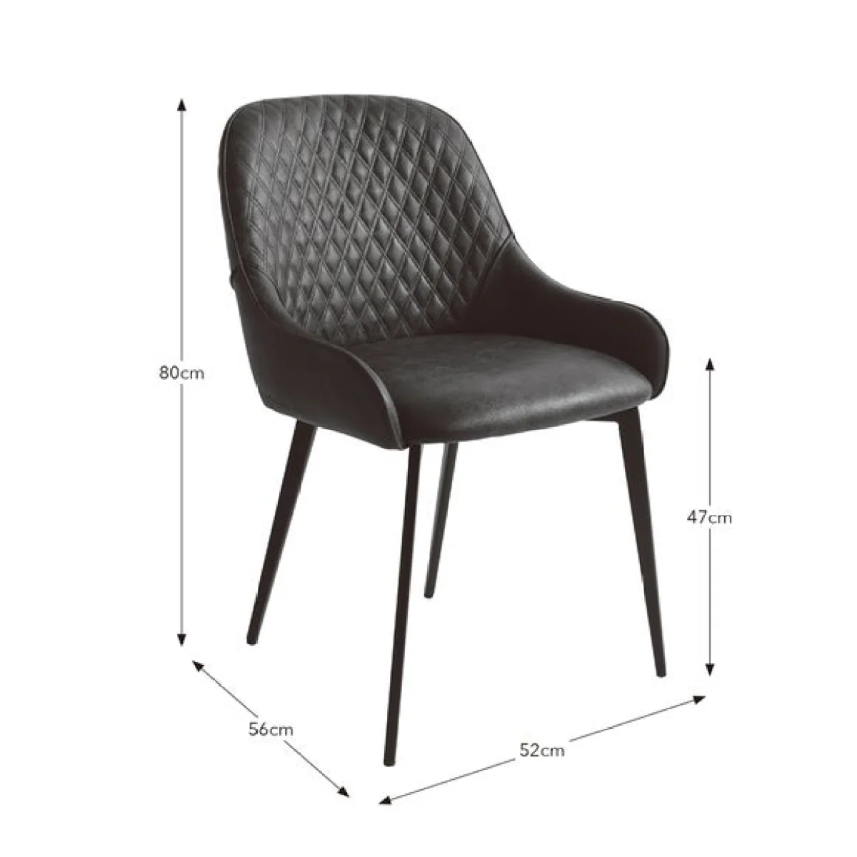 Hudson Set of 2 Dining Chairs, Faux Leather – image 9