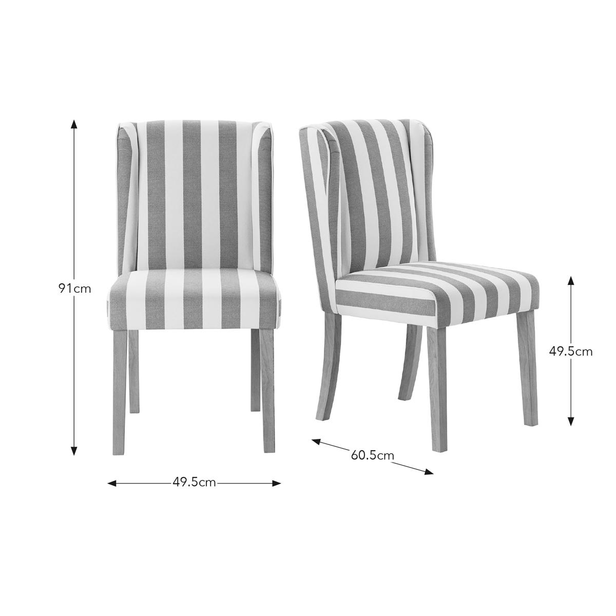 Oswald Dining Chair, Striped Print Olive – image 6