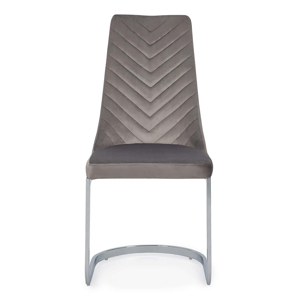 Nova Set of 2 Dining Chairs Grey Brushed Velvet Grey – image 3