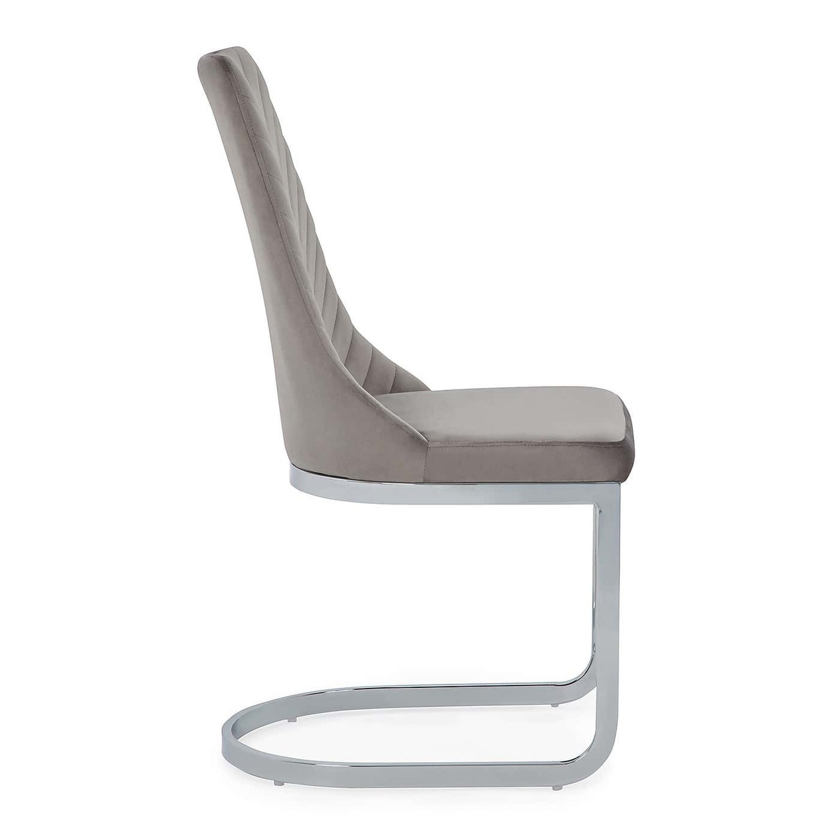 Nova Set of 2 Dining Chairs Grey Brushed Velvet Grey – image 4