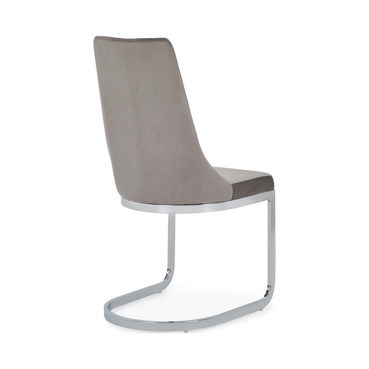 Nova Set of 2 Dining Chairs Grey Brushed Velvet Grey – image 2