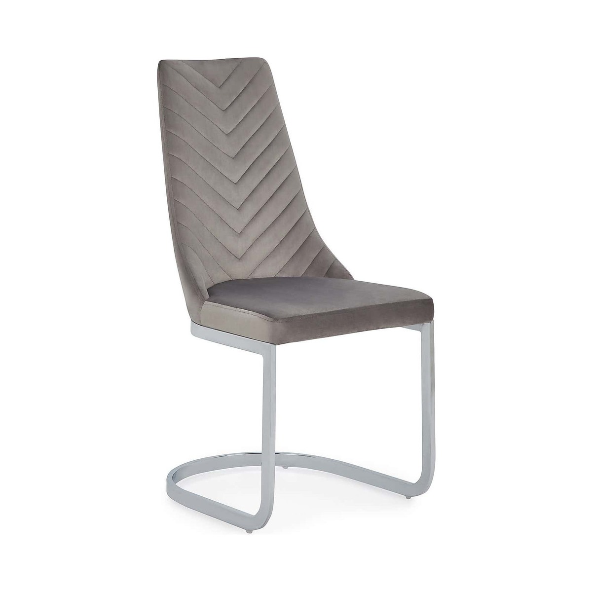 Nova Set of 2 Dining Chairs Grey Brushed Velvet Grey – image 1