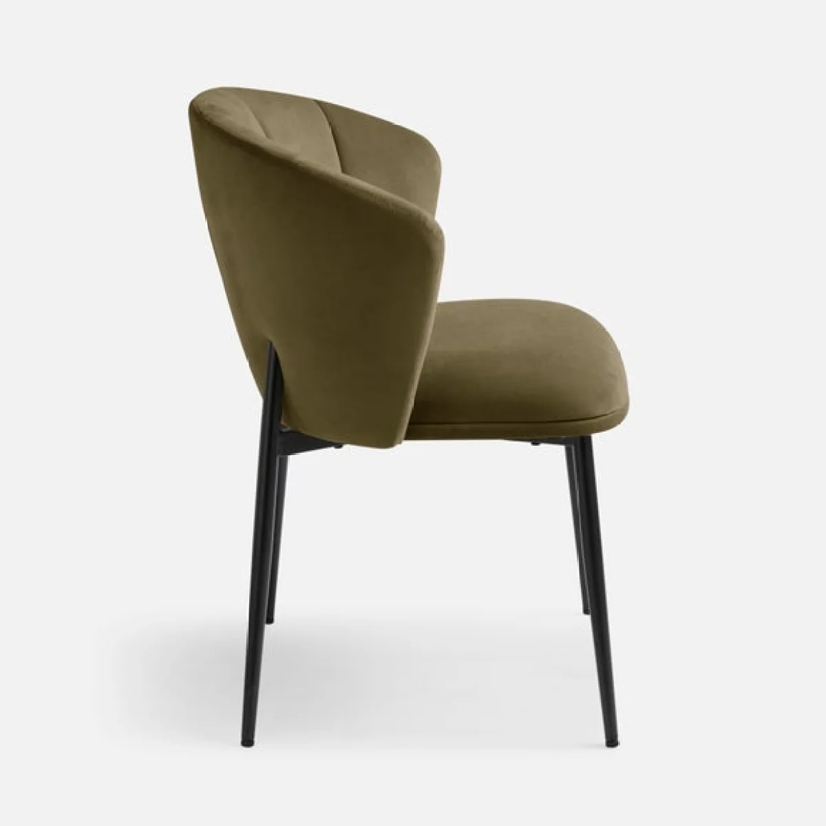 Kiley Dining Chair with Black Legs, Velvet – image 6