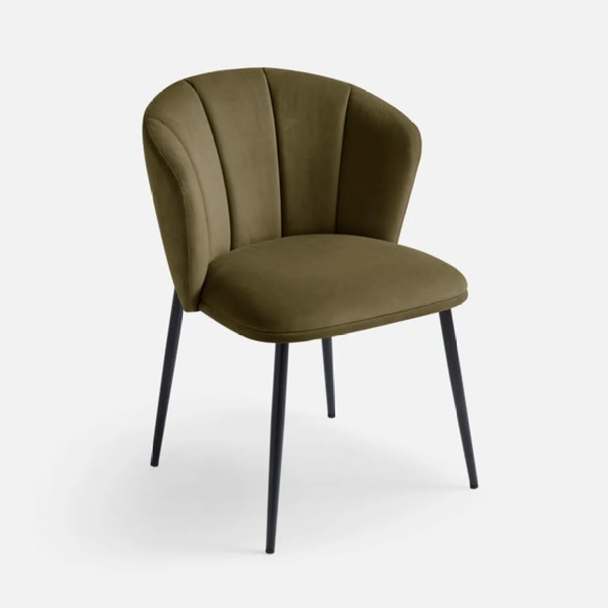 Kiley Dining Chair with Black Legs, Velvet – image 8