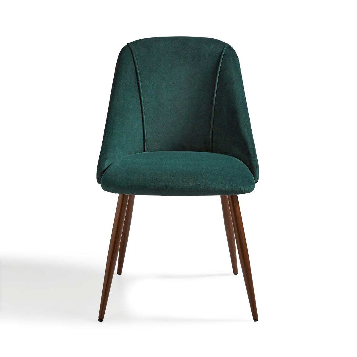 Luna Set of 2 Dining Chairs, Velvet Velvet Bottle Green – image 6
