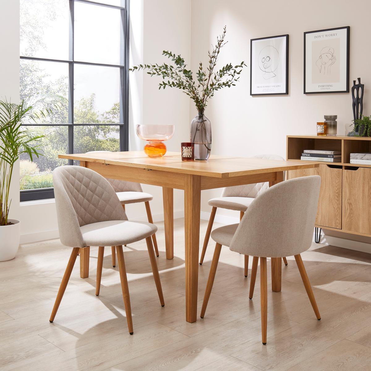 Astrid Dining Chair, Natural Fabric Natural (Beige) – image 2
