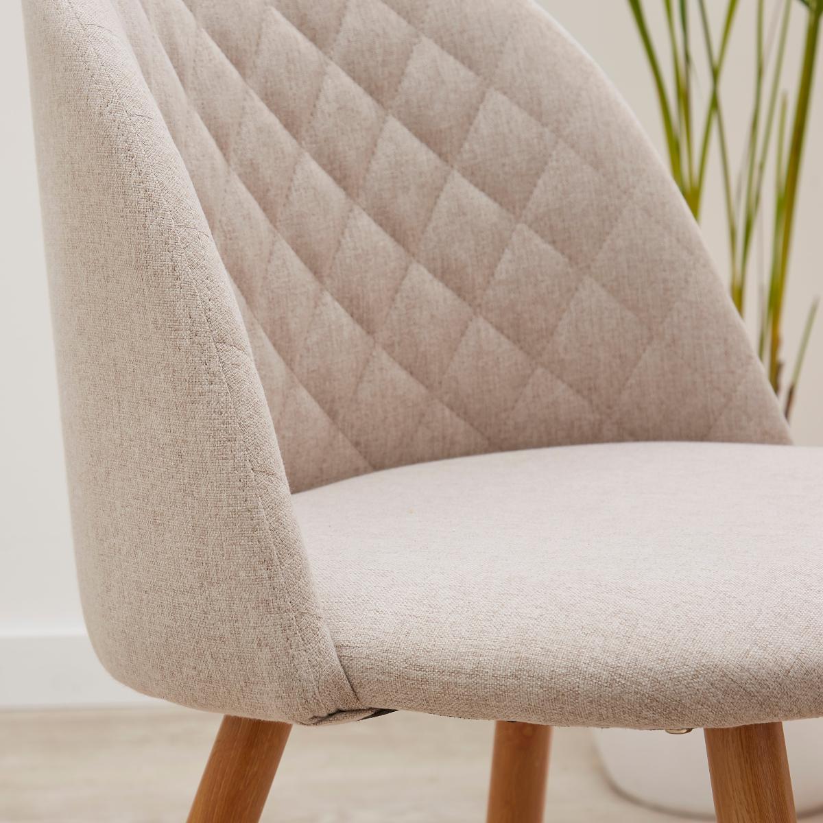 Astrid Dining Chair, Natural Fabric Natural (Beige) – image 3