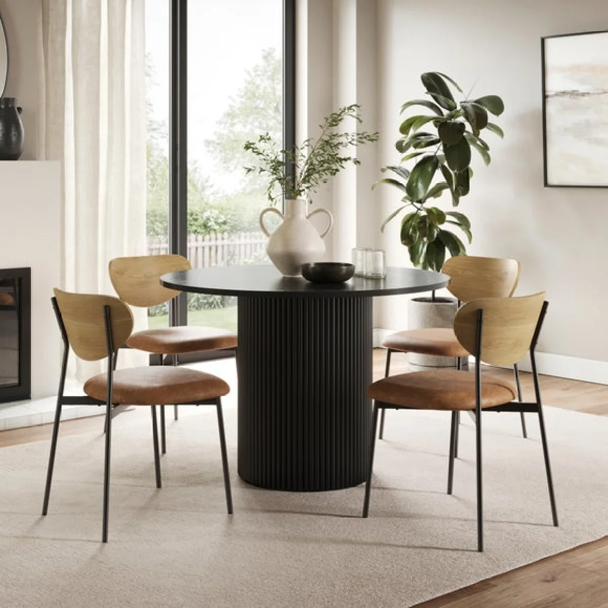 Finn Curved Back Dining Chair, Faux Leather – image 2